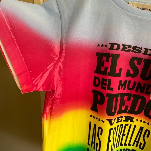 Golden Goose Ania tye dye El Sur del Mundo T Shirt Small NWT. - Picture 7 of 16